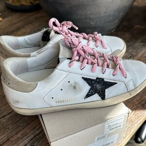 Golden Goose Superstar Sneakers with Black and White Accents